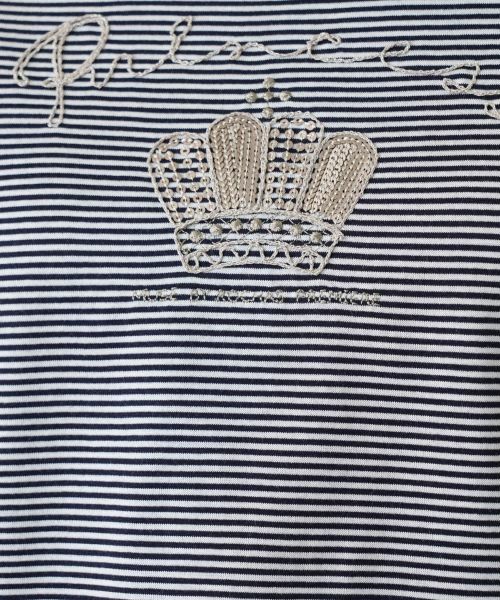 Leilian / レリアン カットソー | クラウン刺繍ナローボーダーTシャツ【MUSE BY ROCHAS Premiere】 | 詳細14