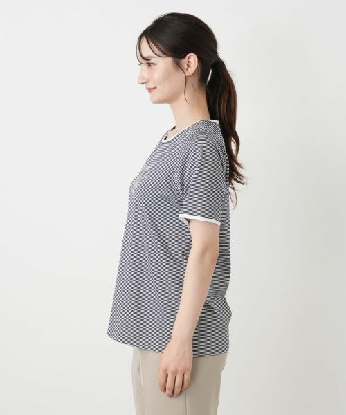 Leilian / レリアン カットソー | クラウン刺繍ナローボーダーTシャツ【MUSE BY ROCHAS Premiere】 | 詳細8