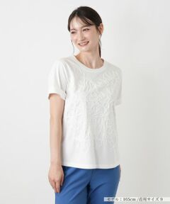 Leilian / レリアン カットソー | 刺繍クルーネックカットソー【MUSE BY ROCHAS Premiere】
