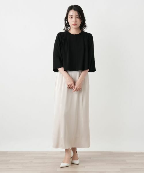 Leilian / レリアン テーラードジャケット | ノーカラーフレアジャケット | 詳細1