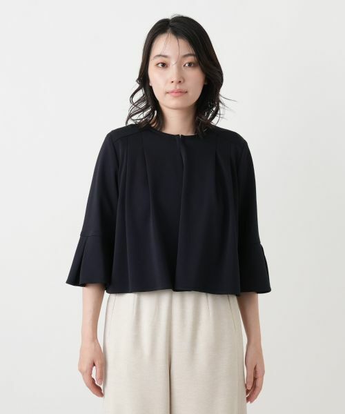 Leilian / レリアン テーラードジャケット | ノーカラーフレアジャケット | 詳細4