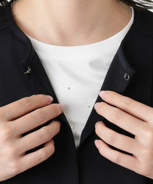 Leilian / レリアン テーラードジャケット | ノーカラーフレアジャケット | 詳細9