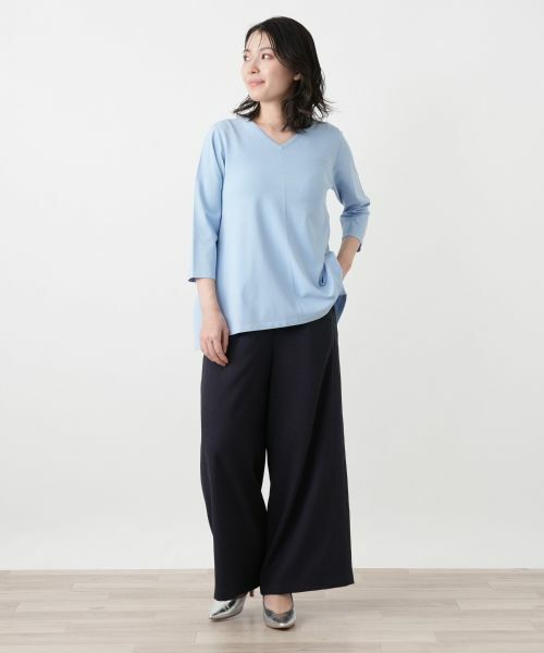 Leilian / レリアン ニット・セーター | Vネック七分袖フレアニット | 詳細16