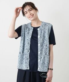 Leilian / レリアン テーラードジャケット | メランジニットベスト