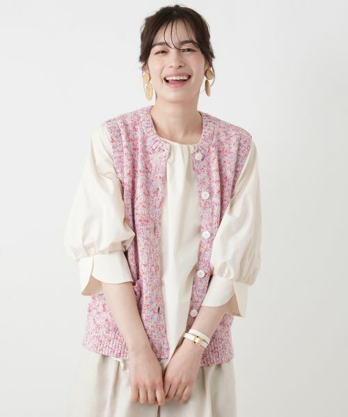 Leilian / レリアン テーラードジャケット | メランジニットベスト | 詳細10