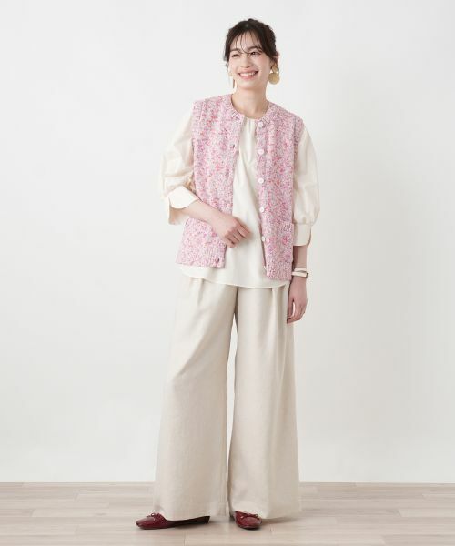 Leilian / レリアン テーラードジャケット | メランジニットベスト | 詳細11