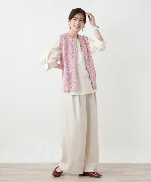 Leilian / レリアン テーラードジャケット | メランジニットベスト | 詳細12