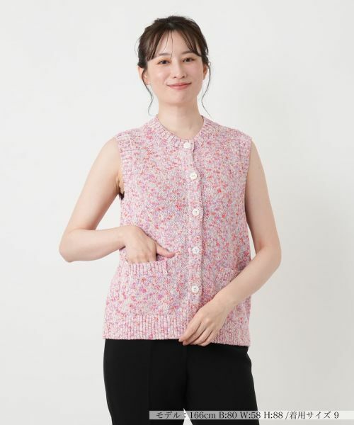 Leilian / レリアン テーラードジャケット | メランジニットベスト | 詳細13