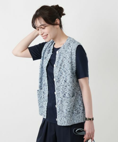 Leilian / レリアン テーラードジャケット | メランジニットベスト | 詳細2