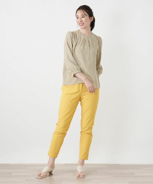 Leilian / レリアン シャツ・ブラウス | 幾何学柄ギャザーブラウス | 詳細1