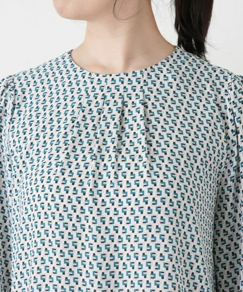 Leilian / レリアン シャツ・ブラウス | 幾何学柄ギャザーブラウス | 詳細11