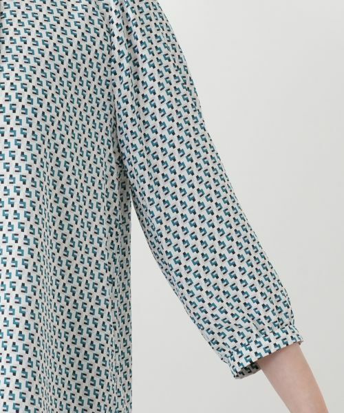 Leilian / レリアン シャツ・ブラウス | 幾何学柄ギャザーブラウス | 詳細13