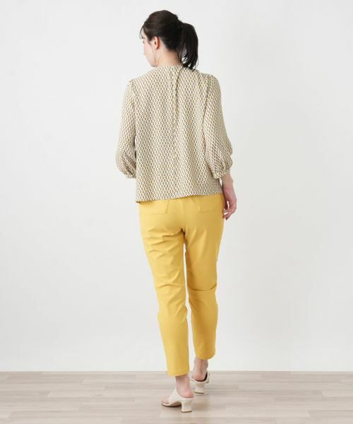 Leilian / レリアン シャツ・ブラウス | 幾何学柄ギャザーブラウス | 詳細3