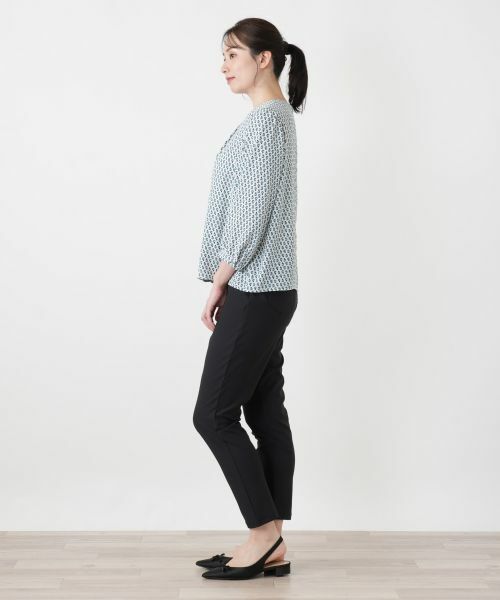 Leilian / レリアン シャツ・ブラウス | 幾何学柄ギャザーブラウス | 詳細5