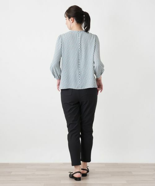 Leilian / レリアン シャツ・ブラウス | 幾何学柄ギャザーブラウス | 詳細6