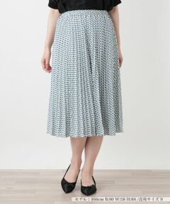 Leilian / レリアン ロング・マキシ丈スカート | 幾何学柄プリーツミディスカート