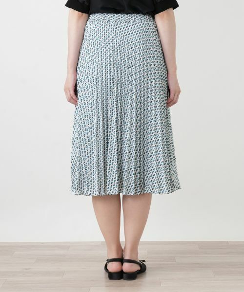 Leilian / レリアン ロング・マキシ丈スカート | 幾何学柄プリーツミディスカート | 詳細11