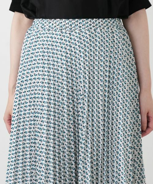 Leilian / レリアン ロング・マキシ丈スカート | 幾何学柄プリーツミディスカート | 詳細12