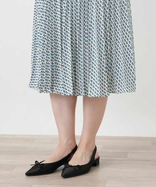 Leilian / レリアン ロング・マキシ丈スカート | 幾何学柄プリーツミディスカート | 詳細13