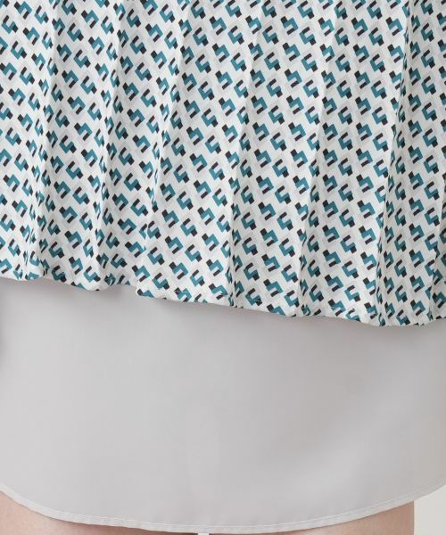 Leilian / レリアン ロング・マキシ丈スカート | 幾何学柄プリーツミディスカート | 詳細14