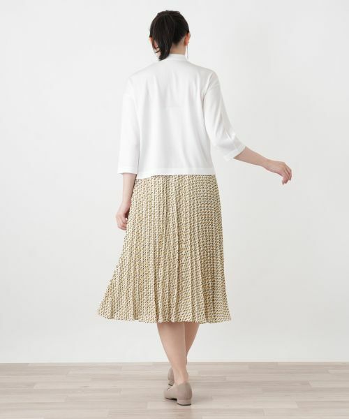 Leilian / レリアン ロング・マキシ丈スカート | 幾何学柄プリーツミディスカート | 詳細3