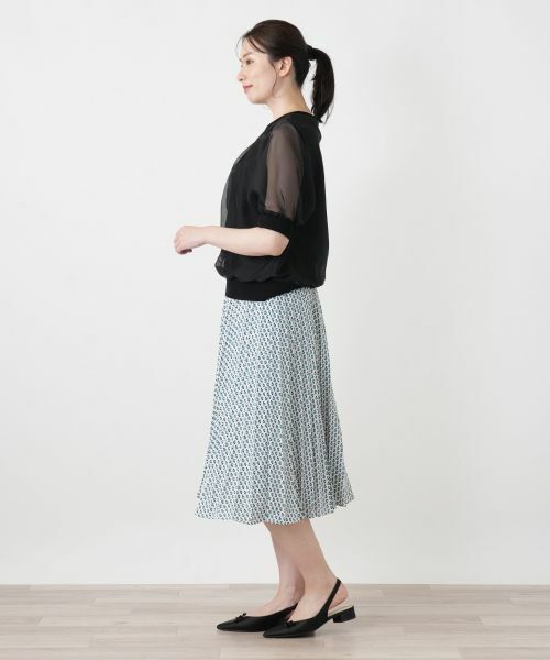 Leilian / レリアン ロング・マキシ丈スカート | 幾何学柄プリーツミディスカート | 詳細6