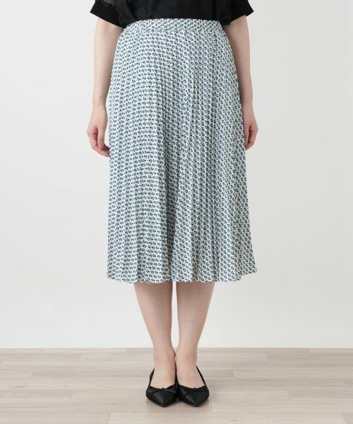 Leilian / レリアン ロング・マキシ丈スカート | 幾何学柄プリーツミディスカート | 詳細9