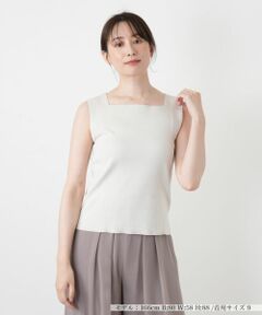 Leilian / レリアン カットソー | スクエアネックタンクトップ【Leilian WHITE LABEL】