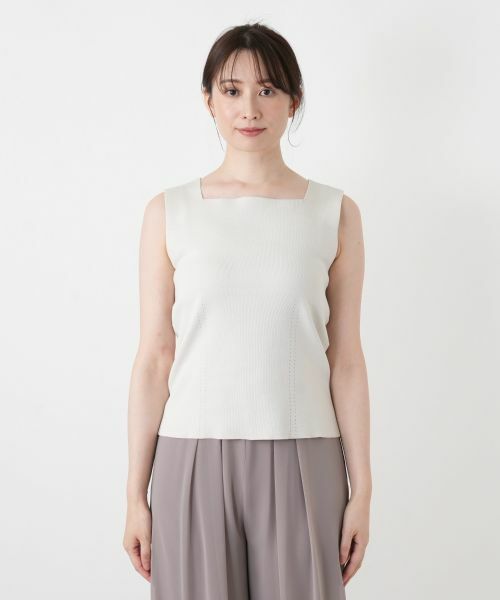 Leilian / レリアン カットソー | スクエアネックタンクトップ【Leilian WHITE LABEL】 | 詳細10