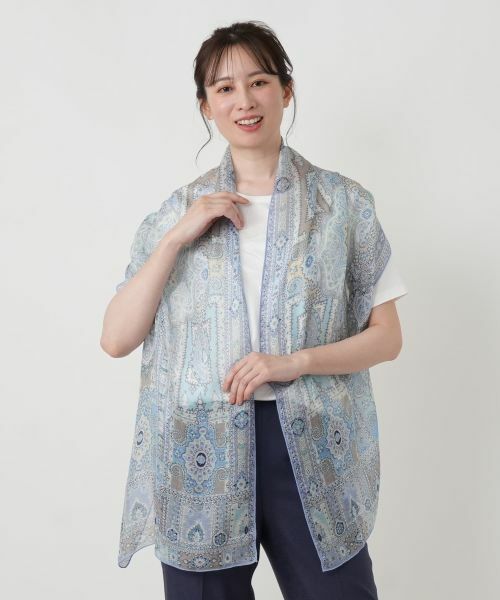 Leilian / レリアン マフラー・ショール・スヌード・ストール | シアーペイズリー柄ストール【BINDA】 | 詳細5