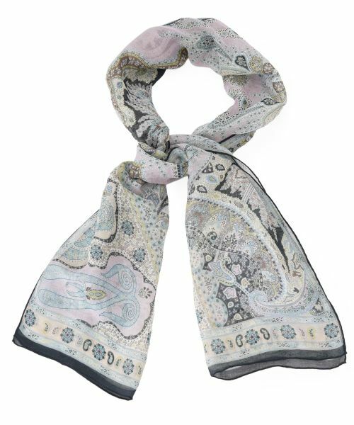 Leilian / レリアン マフラー・ショール・スヌード・ストール | ペイズリー柄大判ストール 【BINDA】（ピンク系）