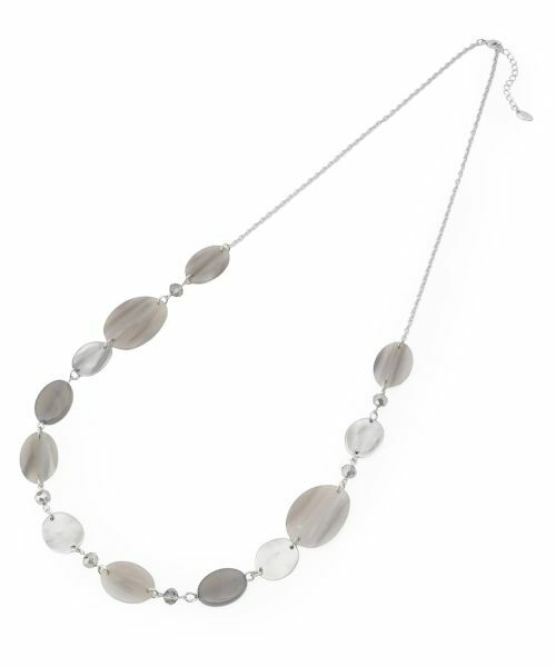 Leilian / レリアン ネックレス・ペンダント・チョーカー | オーバルパーツロングネックレス（アッシュグレー）