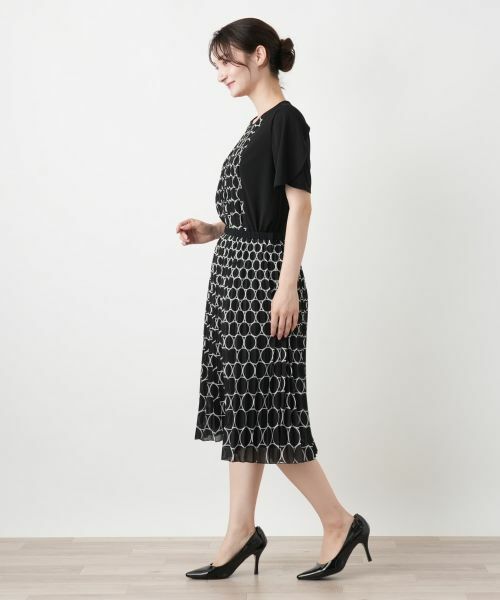 Leilian / レリアン ロング・マキシ丈スカート | 幾何学柄プリーツスカート【Leilian WHITE LABEL】 | 詳細2