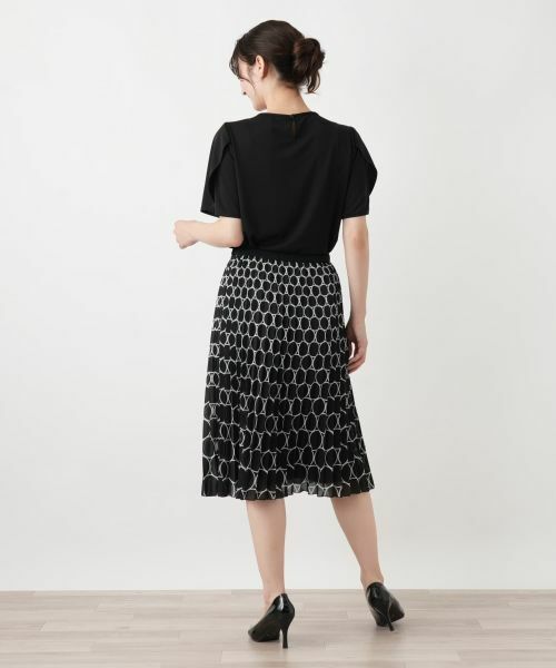 Leilian / レリアン ロング・マキシ丈スカート | 幾何学柄プリーツスカート【Leilian WHITE LABEL】 | 詳細3