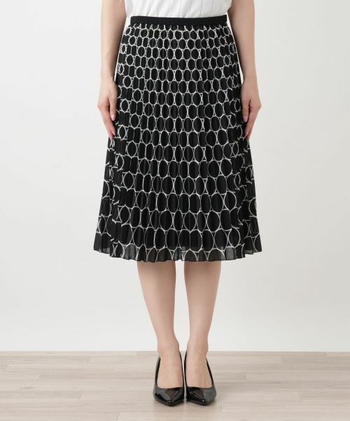 Leilian / レリアン ロング・マキシ丈スカート | 幾何学柄プリーツスカート【Leilian WHITE LABEL】 | 詳細4