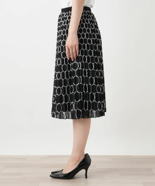 Leilian / レリアン ロング・マキシ丈スカート | 幾何学柄プリーツスカート【Leilian WHITE LABEL】 | 詳細5
