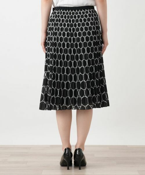 Leilian / レリアン ロング・マキシ丈スカート | 幾何学柄プリーツスカート【Leilian WHITE LABEL】 | 詳細6