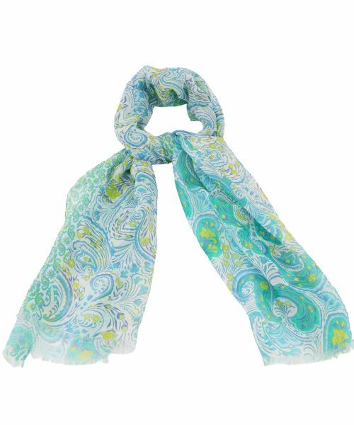 Leilian / レリアン マフラー・ショール・スヌード・ストール | ペイズリー柄ストール（グリーン）