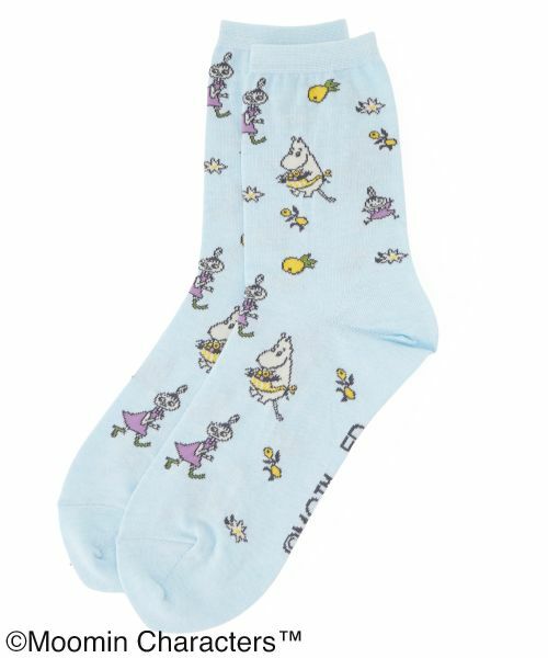 Leilian / レリアン ソックス | ムーミン柄クルーソックス（スカイブルー）