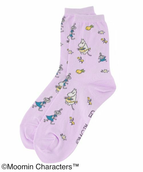 Leilian / レリアン ソックス | ムーミン柄クルーソックス（ラベンダー）
