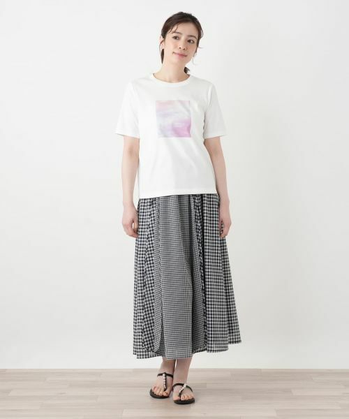 Leilian / レリアン カットソー | 【接触冷感】プリントクルーネックTシャツ | 詳細1