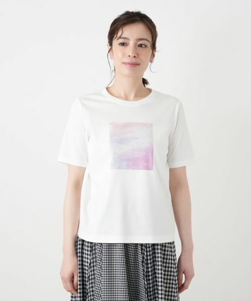 Leilian / レリアン カットソー | 【接触冷感】プリントクルーネックTシャツ | 詳細4