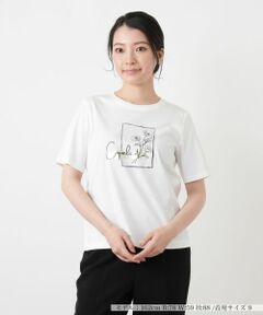 Leilian / レリアン Tシャツ | 【接触冷感】プリントクルーネックTシャツ