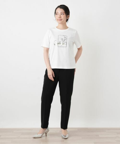 Leilian / レリアン Tシャツ | 【接触冷感】プリントクルーネックTシャツ | 詳細4
