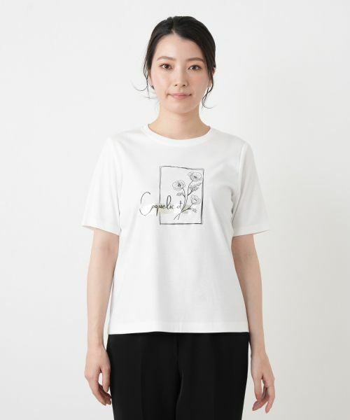 Leilian / レリアン Tシャツ | 【接触冷感】プリントクルーネックTシャツ | 詳細7