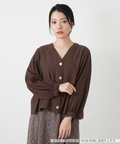 Leilian / レリアン テーラードジャケット | ノーカラーバルーンスリーブジャケット