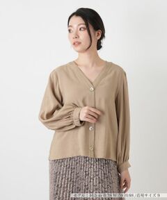 Leilian / レリアン テーラードジャケット | ノーカラーバルーンスリーブジャケット
