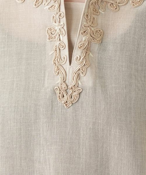 Leilian / レリアン シャツ・ブラウス | スキッパーキーネック刺繍ブラウス | 詳細14