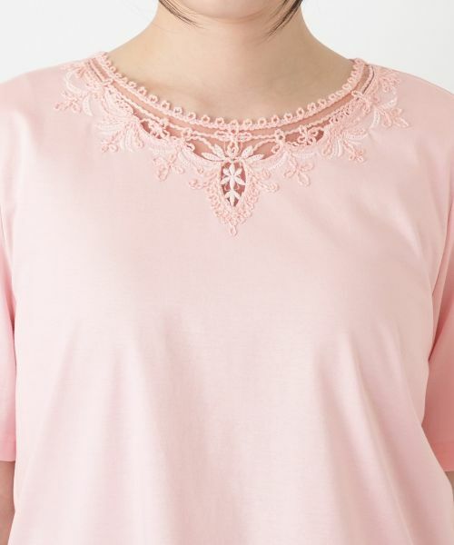Leilian / レリアン Tシャツ | 【接触冷感】レース刺繍カットソー | 詳細13