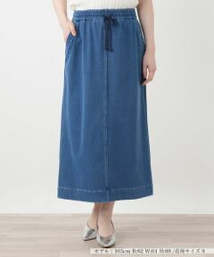 Leilian / レリアン ミニ・ひざ丈スカート | 【接触冷感】デニム風ロングスカート【L JEANS】